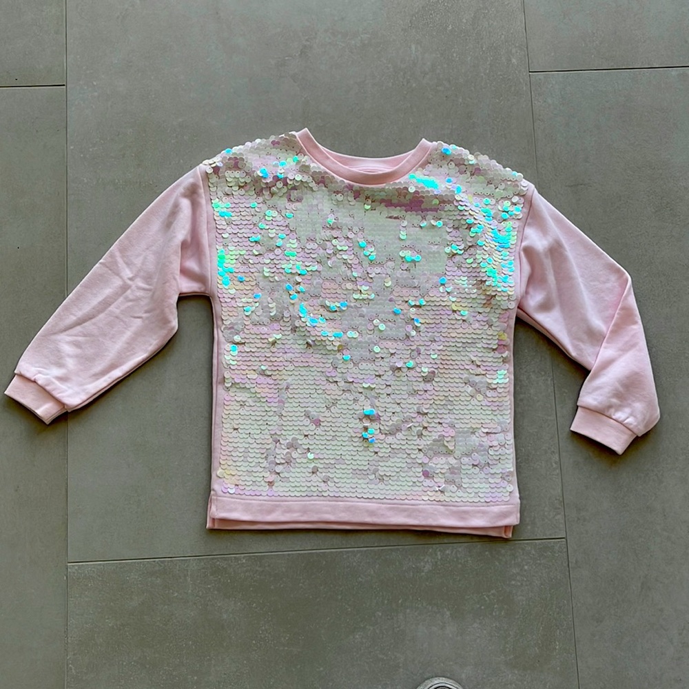 Pink H and M sequin sweatshirt